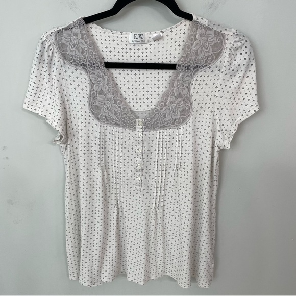 Eileen West Short Sleeve Pajama Pants Modal Set Women’s Size Medium Gray Lace 13 - Picture 5 of 12